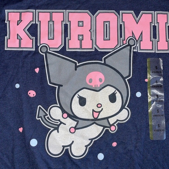 Kuromi Navy Blue Short Sleeve Graphic T-Shirt - Picture 5 of 6